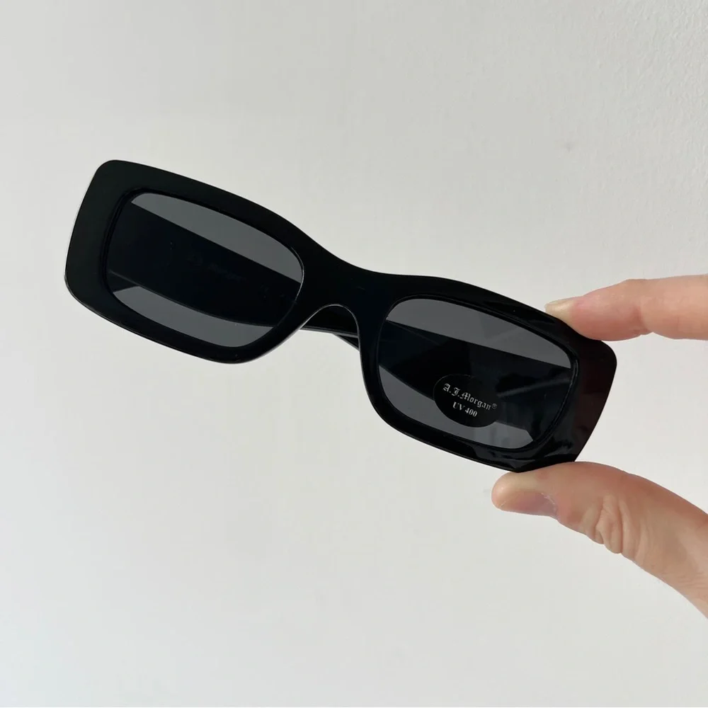 ASOS AJ Morgan Black thick square frame 90s rectangular sunglasses